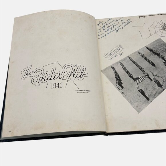 Vintage 1943 The Spider Web Yearbook Concord High School w/ Commencement Program - Picture 5 of 10
